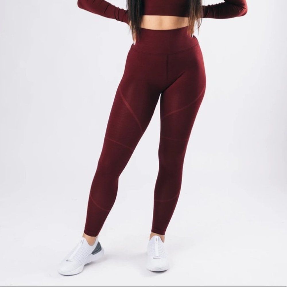 Alphalete 2018 OG Revival Leggings Bordeaux Size Small